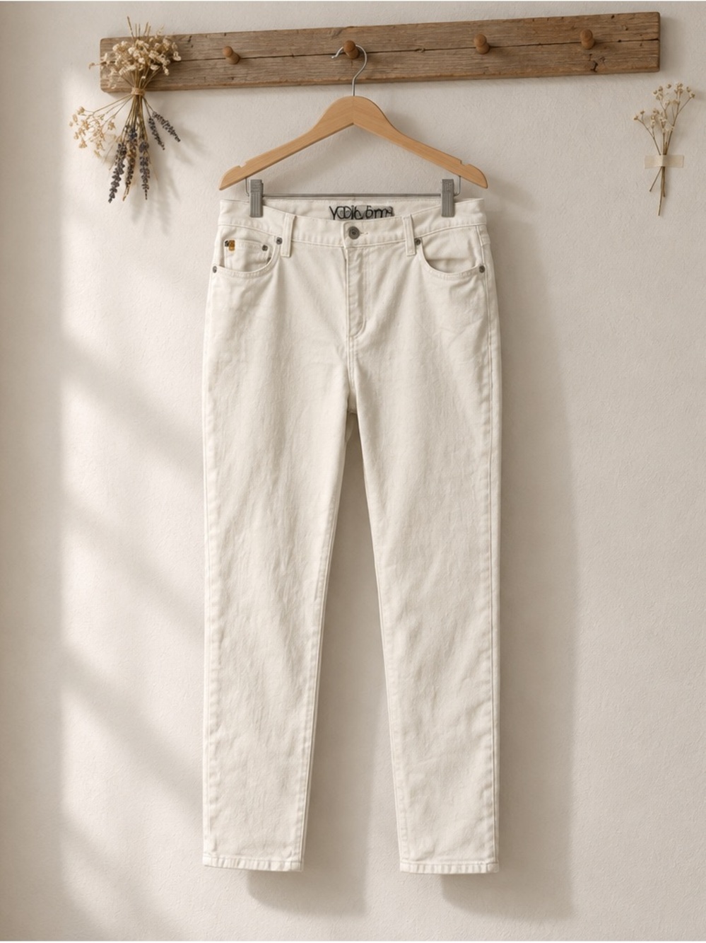 Yoga Jeans High-Rise Skinny Jeans in White